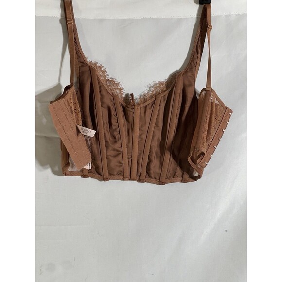 Victoria's Secret Very Sexy Caramel Kiss Corset S Bustier Brown Unlined Boned - Picture 10 of 10